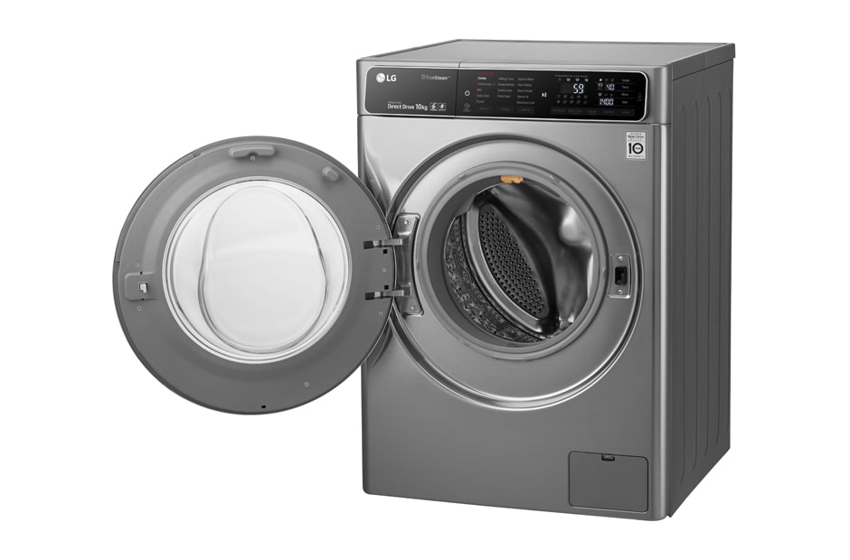 LG غسالة إل جي TurboWash لون فضي فولاذي سعة 10 كجم, FH4U1JBSK6, thumbnail 6